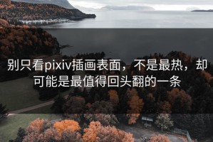 别只看pixiv插画表面，不是最热，却可能是最值得回头翻的一条