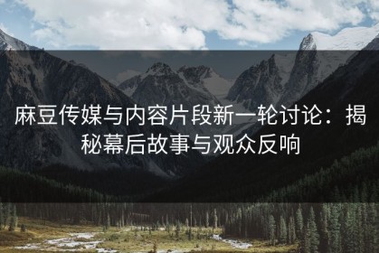 麻豆传媒与内容片段新一轮讨论：揭秘幕后故事与观众反响