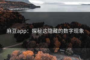 麻豆app：探秘这隐藏的数字现象