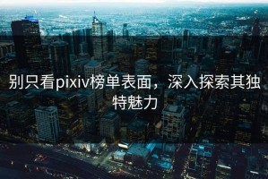 别只看pixiv榜单表面，深入探索其独特魅力