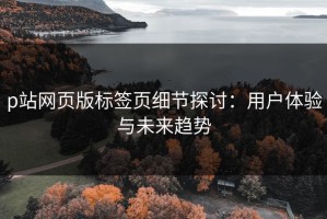 p站网页版标签页细节探讨：用户体验与未来趋势