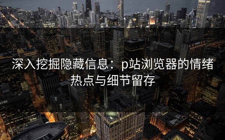 深入挖掘隐藏信息：p站浏览器的情绪热点与细节留存