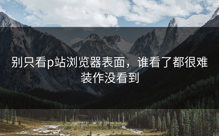 别只看p站浏览器表面，谁看了都很难装作没看到
