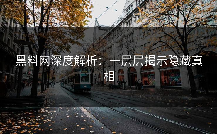 黑料网深度解析：一层层揭示隐藏真相