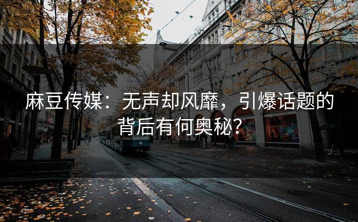 麻豆传媒：无声却风靡，引爆话题的背后有何奥秘？
