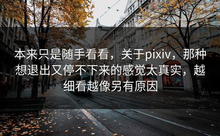 本来只是随手看看，关于pixiv，那种想退出又停不下来的感觉太真实，越细看越像另有原因
