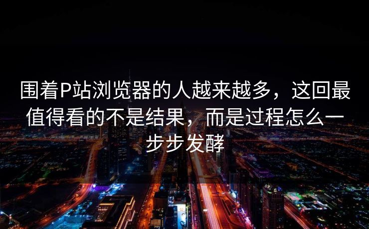 围着P站浏览器的人越来越多，这回最值得看的不是结果，而是过程怎么一步步发酵